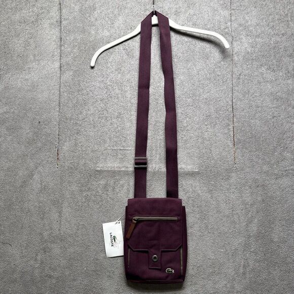Lacoste Plum Crossbody Bag | Small‎ Nylon Purse | Croc Logo | New with Tag - Picture 2 of 13
